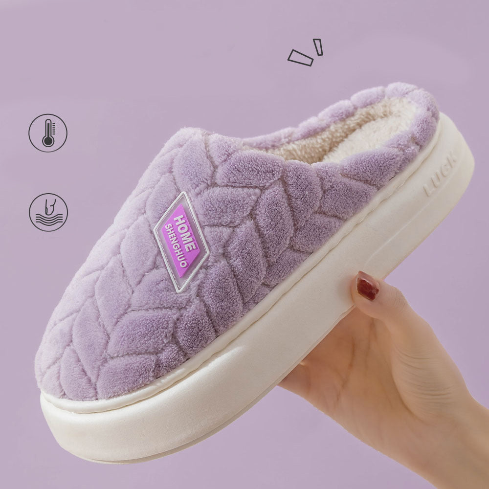 New Non-slip Thick-soled Plush Slippers Couple Winter Warm Home Slipper Indoor Fleece Shoes For Women Men